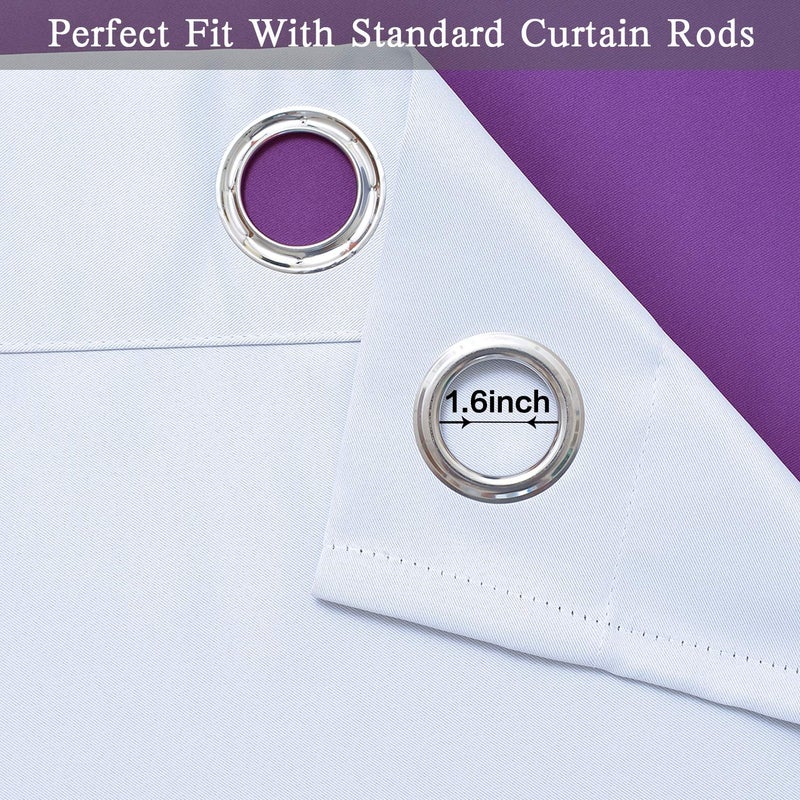 SimpleHome Gradient Color Ombre Room Darkening Curtains Blackout Purple Thermal Insulated Eyelet Top Panels Grommet Window Drapes for Living Room/Bedroom, Purple,52x84 inches - Image 5